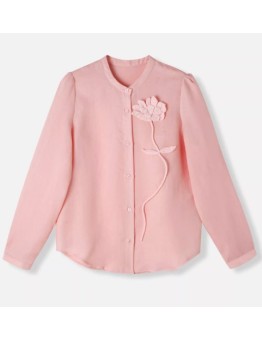 【Premium Line】2025 Spring New Fashion Stiff Hand-Embroidered Floral Long-Sleeve Shirt